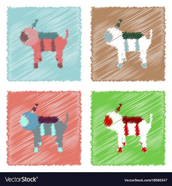 Flat icon design collection space dog in stroke vector image