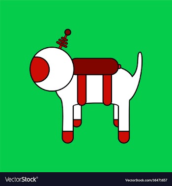 Flat icon design collection space dog vector image
