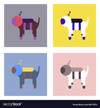 Flat icon design collection space dog vector image