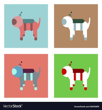 Flat icon design collection space dog vector image