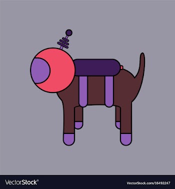 Flat icon design collection space dog vector image