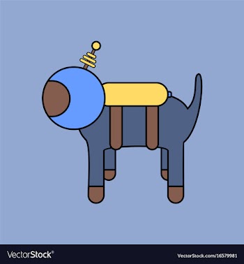 Flat icon design collection space dog vector image