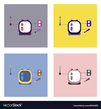 Flat icon design collection space equipment vector image