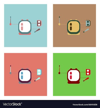 Flat icon design collection space equipment vector image