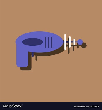 Flat icon design collection space gun in sticker vector image