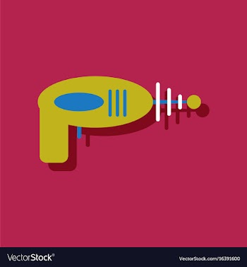 Flat icon design collection space gun in sticker vector image