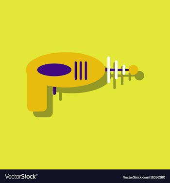 Flat icon design collection space gun in sticker vector image