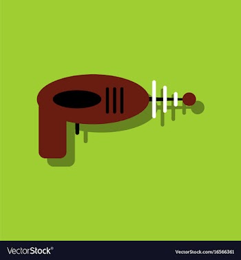 Flat icon design collection space gun in sticker vector image