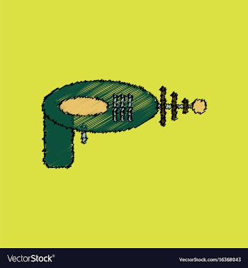 Flat icon design collection space gun in stroke vector image