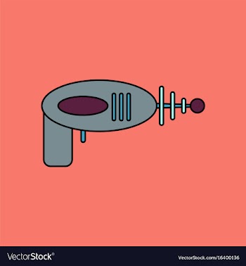 Flat icon design collection space gun vector image