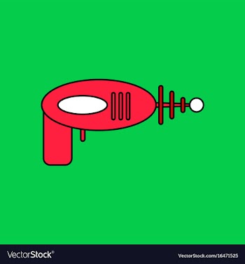 Flat icon design collection space gun vector image
