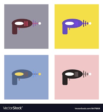 Flat icon design collection space gun vector image