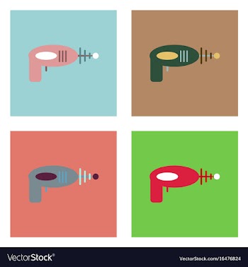 Flat icon design collection space gun vector image