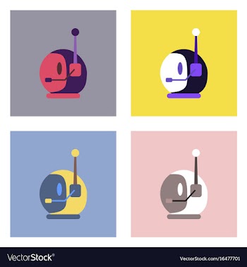 Flat icon design collection space helmet with vector image