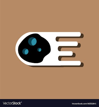 Flat icon design collection space meteorite in vector image