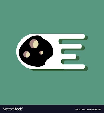 Flat icon design collection space meteorite in vector image