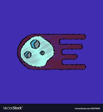 Flat icon design collection space meteorite in vector image