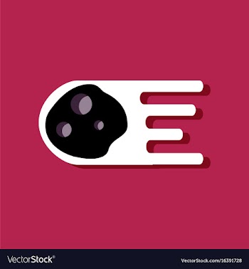 Flat icon design collection space meteorite in vector image