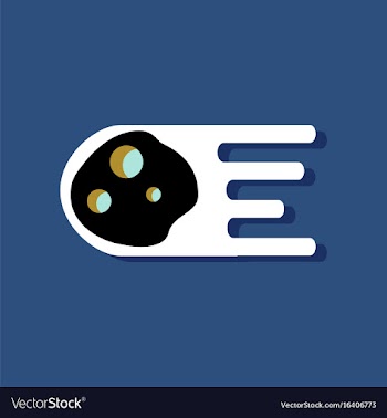 Flat icon design collection space meteorite in vector image