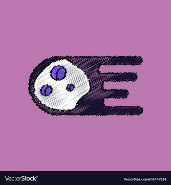 Flat icon design collection space meteorite in vector image