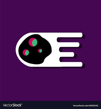 Flat icon design collection space meteorite in vector image