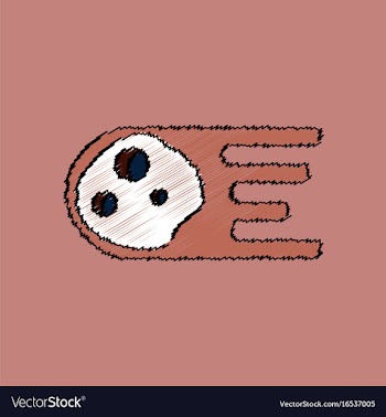 Flat icon design collection space meteorite in vector image