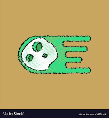 Flat icon design collection space meteorite in vector image