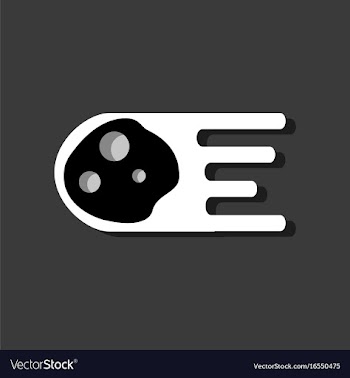 Flat icon design collection space meteorite in vector image