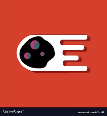 Flat icon design collection space meteorite in vector image