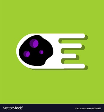 Flat icon design collection space meteorite in vector image