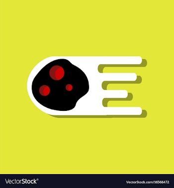 Flat icon design collection space meteorite in vector image