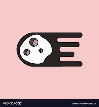 Flat icon design collection space meteorite vector image