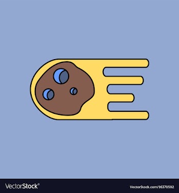 Flat icon design collection space meteorite vector image