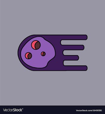 Flat icon design collection space meteorite vector image