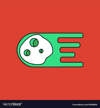 Flat icon design collection space meteorite vector image