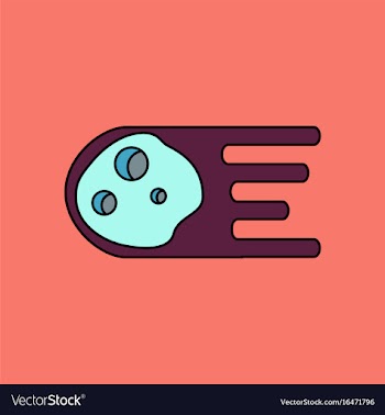 Flat icon design collection space meteorite vector image