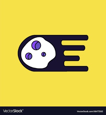 Flat icon design collection space meteorite vector image