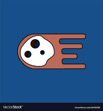 Flat icon design collection space meteorite vector image