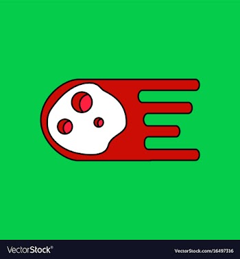 Flat icon design collection space meteorite vector image