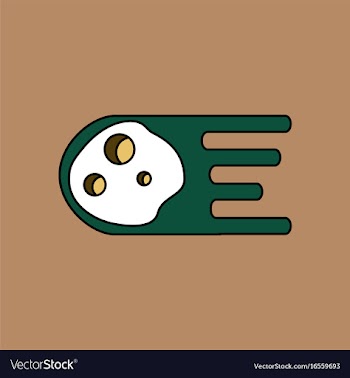 Flat icon design collection space meteorite vector image