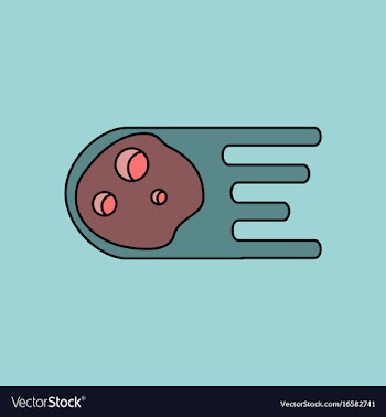 Flat icon design collection space meteorite vector image