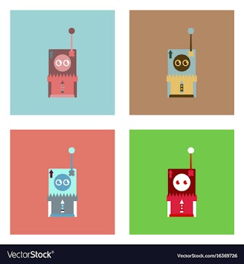 Flat icon design collection space remote control vector image