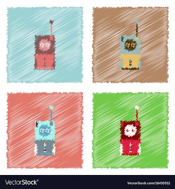 Flat icon design collection space remote control vector image
