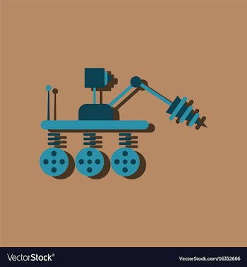 Flat icon design collection space robot in vector image