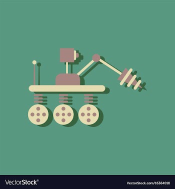 Flat icon design collection space robot in vector image