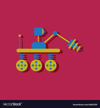 Flat icon design collection space robot in vector image