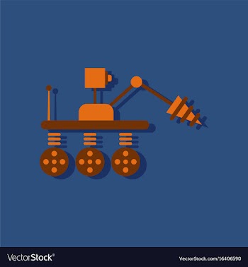 Flat icon design collection space robot in vector image