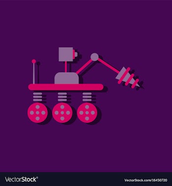 Flat icon design collection space robot in vector image