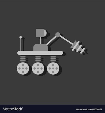 Flat icon design collection space robot in vector image
