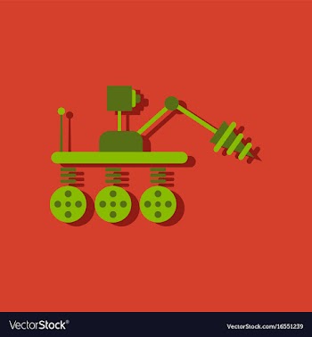 Flat icon design collection space robot in vector image
